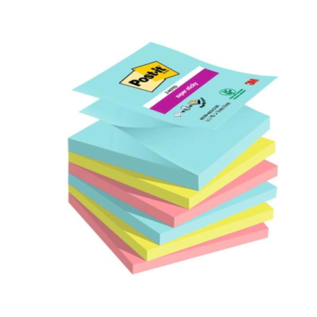 Foglietti Post-it Super Sticky Z-Notes 76 mm x 76 mm 6 blocchetti da 90 fogli Cosmic
