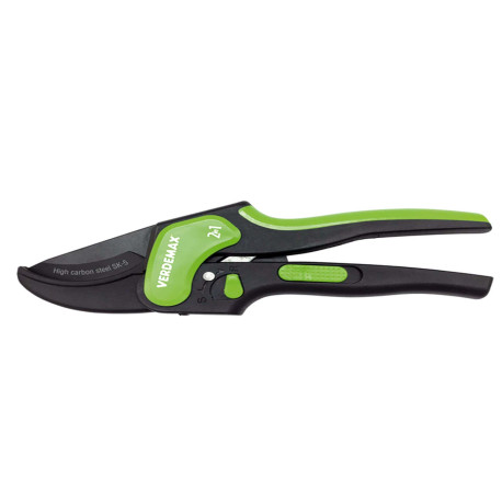 Forbice a doppia funzione - taglio singolo e cricchetto - 20,5 cm - Verdemax