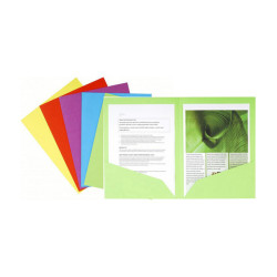 Cartelline a doppia tasca Rock's - 220 gr -A4 -  cartoncino lustré - mix 5 colori - Exacompta - conf. 25 pezzi