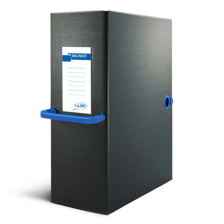 Scatola archivio Big Next - dorso 12 cm - 25 x 35 cm - nero/blu - Sei Rota