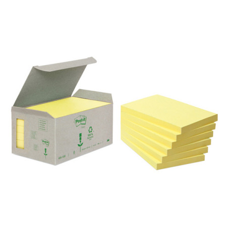 Blocco Post it® Notes Green - 655-1B - 76 x 127 mm - giallo - 100 fogli - riciclato 100% - Post it®