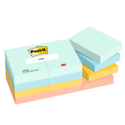 Blocco Post it® - 653-BEA - 38 x 51 mm - 100 fogli - colori Beachside - Post-it® - conf. 12 pezzi
