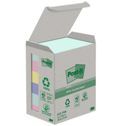 Blocco Post it® in carta riciclata - 653-1GB - 38 x 51 mm - natural - 100 fogli - Post it® - conf. 6 pezzi