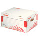 Scatola archivio Speedbox - dorso 8 cm - 35 x 25 cm - apertura totale - bianco e rosso - Esselte