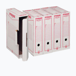 Scatola archivio Storage - A4 - 8,5 x 31,5 x 22,3 cm - bianco e rosso - Esselte Dox