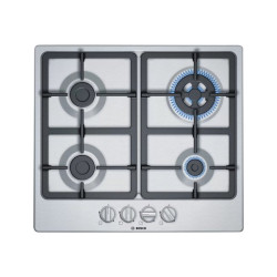 Bosch Serie | 4 PGH6B5B90 - Piano cottura a gas - 4 piastre - Nicchia - larghezza: 56 cm - profondità 48 cm - acciao inox - con