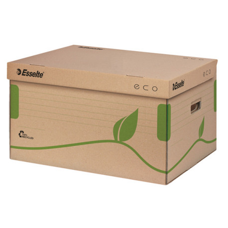 Scatola container EcoBox -  34,5 x 43,9 x 24,2cm - apertura superiore - avana - Esselte