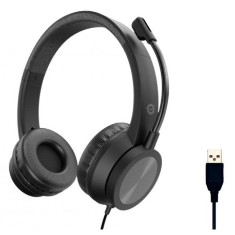 Conceptronic CUFFIA STEREO USB con Microfono Riduzione rumorosità e Controllo remoto