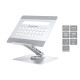 Conceptronic DONN27G, Supporto per computer portatile, Argento, Alluminio, 360°, USB 3.2 Gen 1 (3.1 Gen 1) Type-C, 5000 Mbit/s