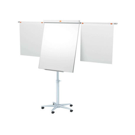 Lavagna portablocco Classic con ruote - 100 x 70 cm - bracci estensibili - bianco - Nobo