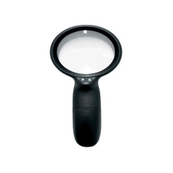 Lente di ingrandimento 1137 - diametro 7,5 cm - con led - nero - Lebez