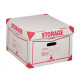 Scatola Storage - con coperchio - 38,5 x 26,4 x 39,7 cm - bianco e rosso - Esselte Dox