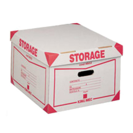 Scatola Storage - con coperchio - 38,5 x 26,4 x 39,7 cm - bianco e rosso - Esselte Dox