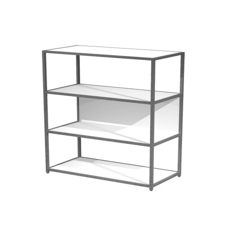 Libreria 4 ripiani Modular - 90 x 44 x 122 cm - struttura metal antracite - bianco
