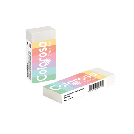 Gomma Pastel - 6,2 x 1,2 x 2,2 cm - vinile - Colorosa - conf. 20 pezzi