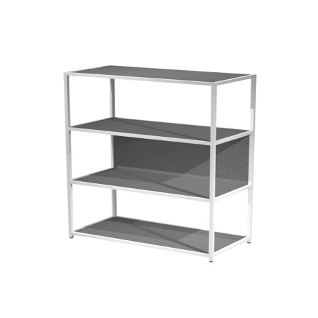 Libreria 4 ripiani Modular - 90 x 44 x 122 cm - struttura metal bianco - antracite