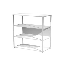 Libreria 4 ripiani Modular - 90 x 44 x 122 cm - struttura metal bianco - bianco