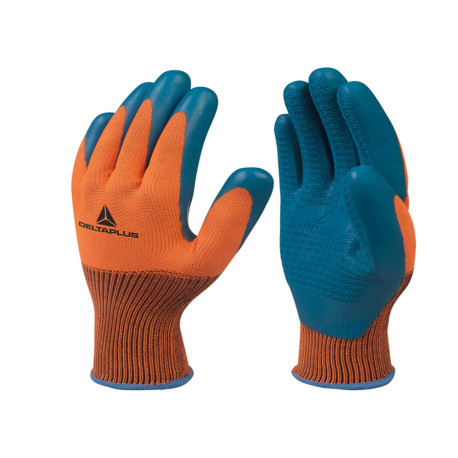 Guanti da lavoro VE733 - taglia 09 - arancio/blu - Deltaplus