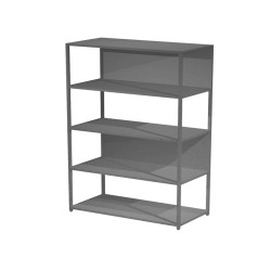 Libreria 5 ripiani Modular - 90 x 44 x 161 cm - struttura metal antracite - antracite