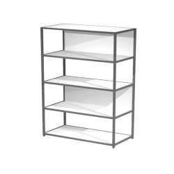 Libreria 5 ripiani Modular - 90 x 44 x 161 cm - struttura metal antracite - bianco