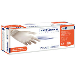 Guanti in lattice R40 - c/polvere - tg XS - bianco - Reflexx - conf. 100 pezzi