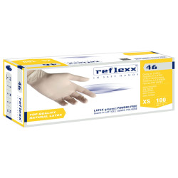 Guanti in lattice R46 - s/polvere - tg XL - bianco - Reflexx - conf. 100 pezzi