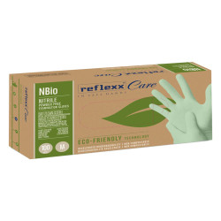 Guanti in nitrile bio - tg L - verde pastello - Reflexx - conf. 100 pezzi