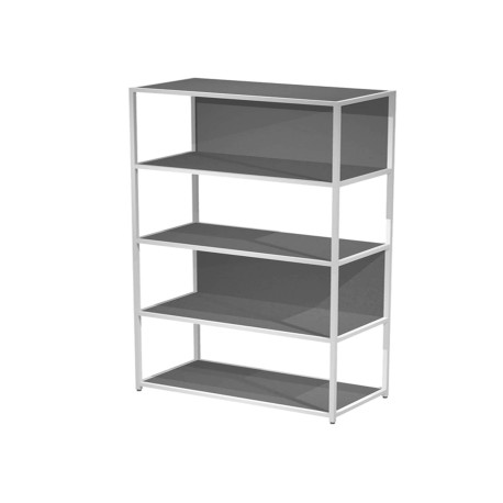 Libreria 5 ripiani Modular - 90 x 44 x 161 cm - struttura metal bianco - antracite