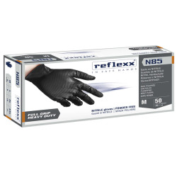 Guanti in nitrile N85B - ultra resistenti - tg XXL - nero - Reflexx - conf. 50 pezzi