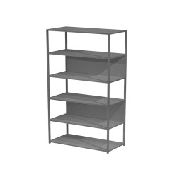 Libreria 6 ripiani Modular - 90 x 44 x 200 cm - struttura metal antracite - antracite