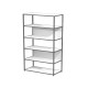 Libreria 6 ripiani Modular - 90 x 44 x 200 cm - struttura metal antracite - bianco