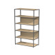 Libreria 6 ripiani Modular - 90 x 44 x 200 cm - struttura metal antracite - rovere