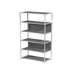 Libreria 6 ripiani Modular - 90 x 44 x 200 cm - struttura metal bianco - antracite