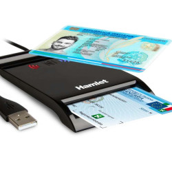 Hamlet Lettore Combo a Contatto e Contacless NFC per SmartCard e Carta Identità CIE 3.0