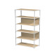 Libreria 6 ripiani Modular - 90 x 44 x 200 cm - struttura metal bianco - rovere