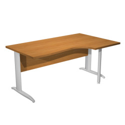 Scrivania Compact Destro - 160 x 60/80/100 cm - piano noce chiaro