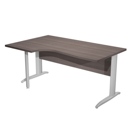 Scrivania Compact Sinistro - 160 x 60/80/100 cm - piano frassino fianchi cromati