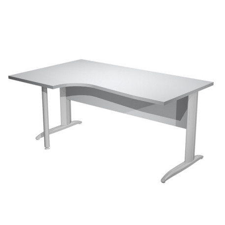 Scrivania Compact Sinistro Easy - 160 x 60/80/100 cm - Grigio/grigio cromato