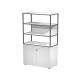 Libreria alta metal + armadio basso Essence - 90 x 46 x 204 cm - Bianco/bianco/bianco/antracite