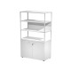 Libreria alta metal + armadio basso Essence - 90 x 46 x 204 cm - Bianco/bianco/bianco/bianco