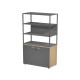 Libreria alta metal + armadio basso Essence - 90 x 46 x 204 cm - Rovere/antracite/antracite/antracite