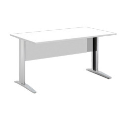 Scrivania Easy fianchi verniciati effetto cromato - lineare - 120 x 80 x 72 cm - bianco
