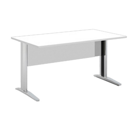 Scrivania lineare Easy - 120 x 80 x 72 cm - Bianco/grigio cromato