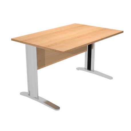 Scrivania Easy fianchi verniciati effetto cromato - lineare - 120 x 80 x 72 cm - faggio