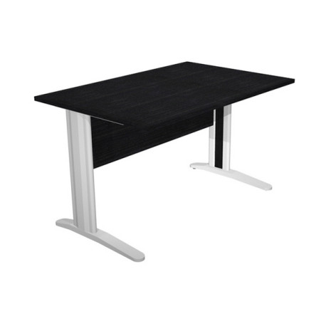 Scrivania lineare Easy - 120 x 80 x 72 cm - Nero venato/grigio cromato