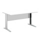 Scrivania lineare Easy - 140 x 80 x 72 cm - Bianco/grigio cromato