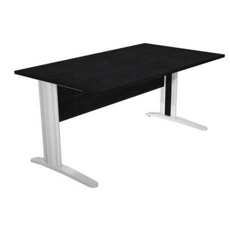 Scrivania lineare Easy - 140 x 80 x 72 cm - Nero venato/grigio cromato