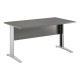 Scrivania Easy fianchi verniciati effetto cromato - lineare - 160 x 80 x 72 cm - frassino toscano