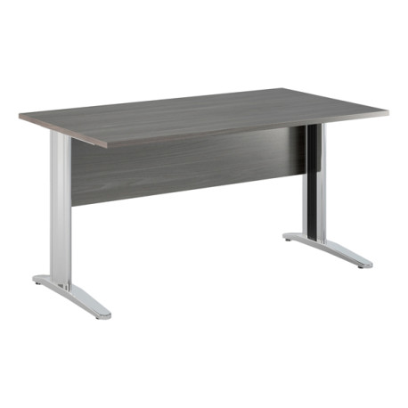 Scrivania Easy fianchi verniciati effetto cromato - lineare - 160 x 80 x 72 cm - frassino toscano