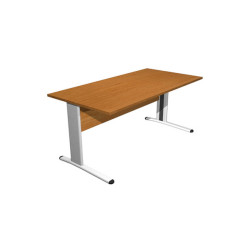 Scrivania Easy fianchi verniciati effetto cromato - lineare - 160 x 80 x 72 cm - noce chiaro